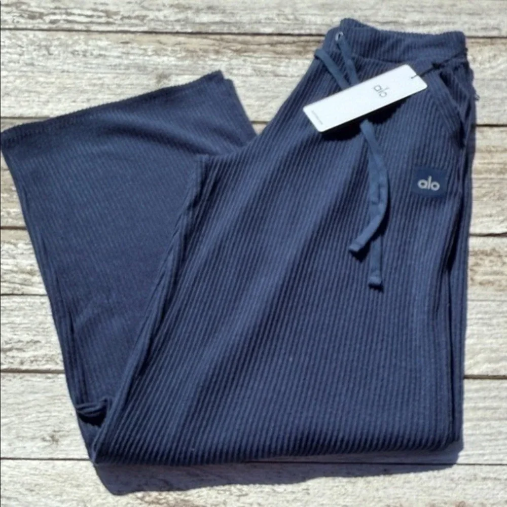 ALO‎ Muse Wide Leg Pant Navy Blue NWT XS